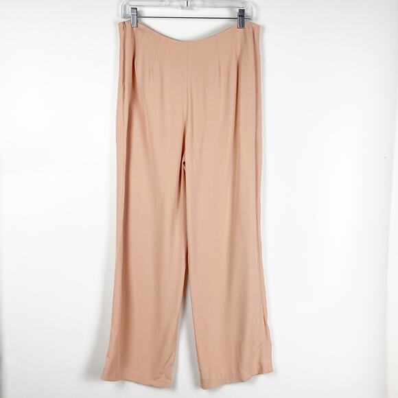 Gianfranco Ferre Forma Vintage Crepe Wide Leg Trouser Pants Peach Womens Size 10 - Picture 7 of 10
